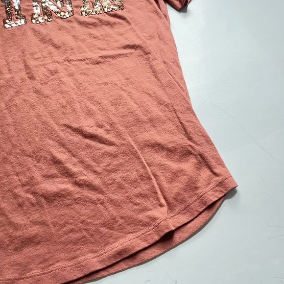 🩷VICTORIA SECRET PINK SPARKLE BLING PINK SHORT SLEEVE TEE SHIRT TOP SIZE XS - Picture 7 of 14